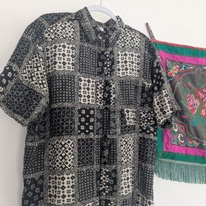 Black and White Patterned Shirt